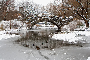 Image showing Centtral Park. Gapstow Bridge