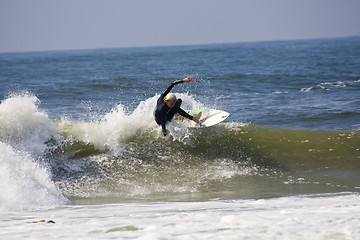 Image showing Backlit surfer