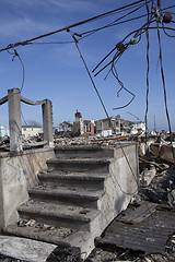 Image showing NEW YORK -November12: Destroyed homes during Hurricane Sandy in 