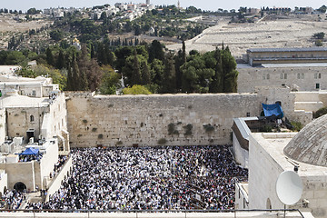 Image showing Prayer of Jews at Western Wall. Jerusalem Israel 