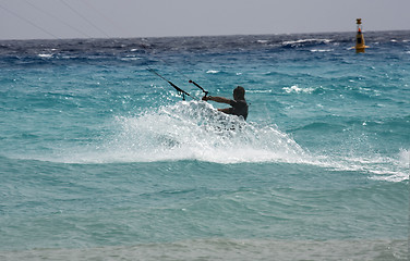 Image showing Ready to fly up kite surfer