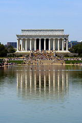 Image showing The Lincoln memorial reflected in pool 