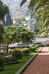 Image showing Magnificent park near to center Bahai of religion
