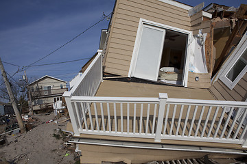 Image showing NEW YORK -November12:Destroyed homes during Hurricane Sandy in t