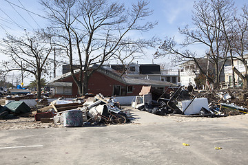 Image showing NEW YORK -November12:Destroyed homes during Hurricane Sandy in t