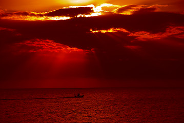 Image showing Sunset, Gulf of Mexico