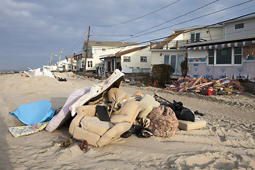 Image showing NEW YORK -November12:Destroyed homes during Hurricane Sandy in t