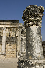 Image showing Ruins of the synagoge in Capernaum