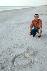 Image showing Valentine Heart at Lovers Key Beach