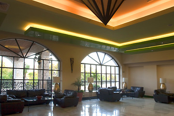 Image showing Fancy bright  lobby of resort