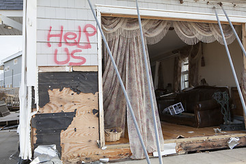 Image showing NEW YORK -November12:Destroyed homes during Hurricane Sandy in t