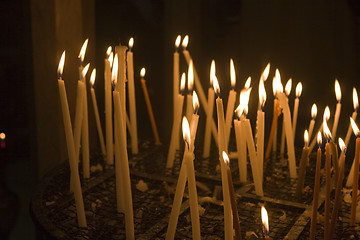 Image showing Burning Candles at Church of the Holy Sepulchre