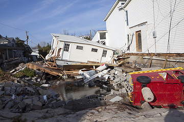 Image showing NEW YORK -November12:Destroyed homes during Hurricane Sandy in t