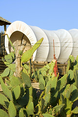 Image showing Western covered wagon