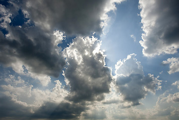 Image showing Clouds in the blue sky 