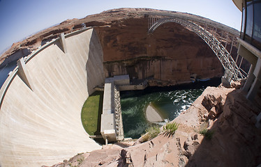 Image showing Glen Canyon Dam at Lake Powell & Page, AZ