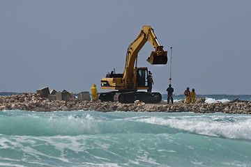 Image showing Yellow Excavator at Work