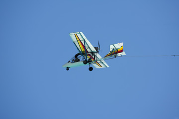 Image showing Plane in blue sky