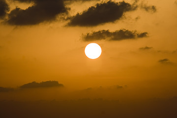 Image showing Sunset on a sea