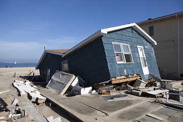 Image showing NEW YORK -November12:Destroyed homes during Hurricane Sandy in t