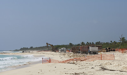 Image showing Constraction on Caribbian beach