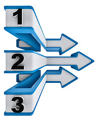 Image showing One two three - symbol progress for three steps