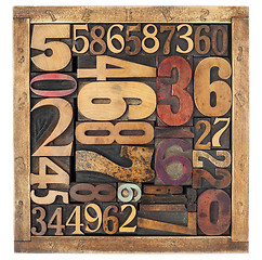 Image showing number abstract in wood type