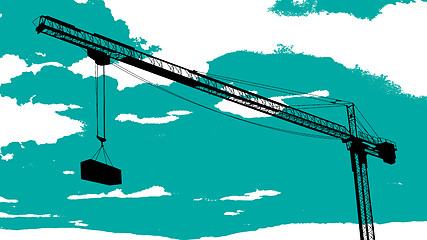 Image showing Tower crane sketch
