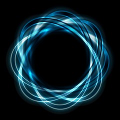 Image showing Bright blue shapes on black background