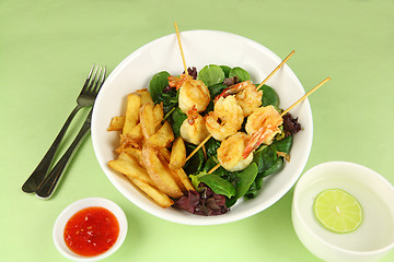 Image showing Prawn Skewers