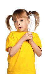 Image showing Girl with light bulb