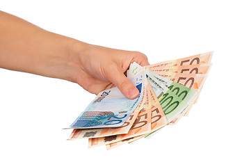 Image showing Hand with euro