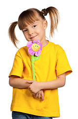 Image showing Girl with flower