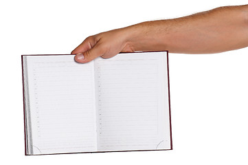 Image showing Man hand with notebook