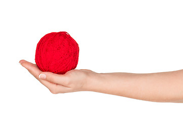Image showing Hand with red ball