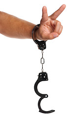 Image showing Hand with handcuffs