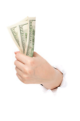 Image showing Hand with dollars