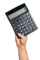 Image showing Hand with calculator