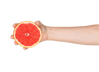 Image showing Hand with grapefruit