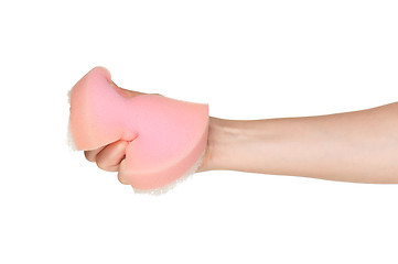 Image showing Hand with kitchen sponge