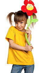 Image showing Girl with flower