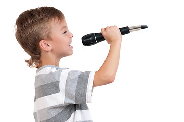 Image showing Boy with microphone