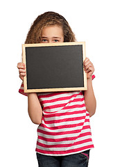 Image showing Girl with blackboard