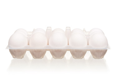 Image showing Eggs in box