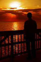 Image showing Watching the Sunset, Gulf of Mexico