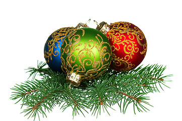 Image showing Christmas baubles