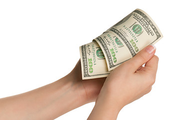 Image showing Hand with dollars