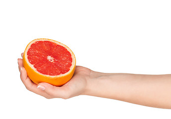 Image showing Hand with grapefruit