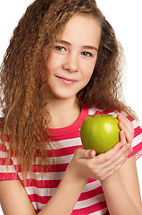 Image showing Girl with apple