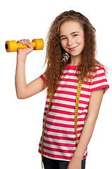 Image showing Girl with dumbbells